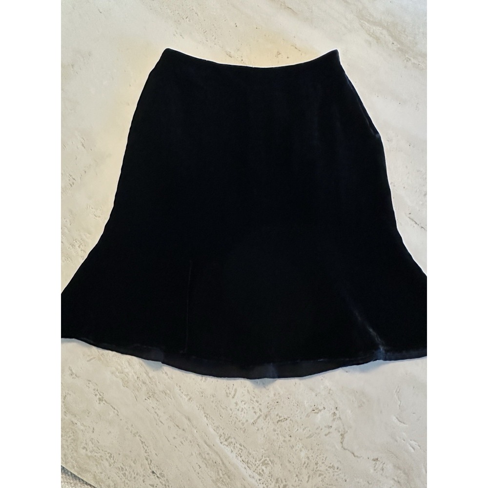 The Limited Black Velvet Evening/Occasion Dress Skirt Sz 4 Flare Rayon Silk